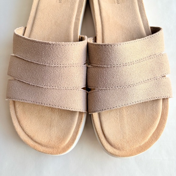 Koolaburra UGG Maerin Nude Metallic Suede Slip-On Slide Womens Comfort Sandals 8 - Picture 3 of 14